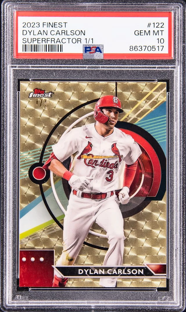 2023 Topps Finest Dylan Carlson SuperFractor #122 card image
