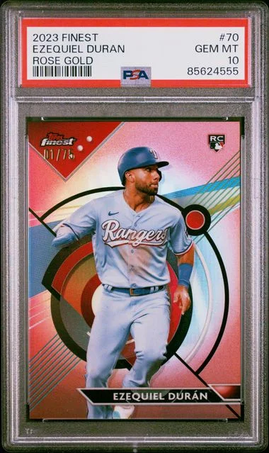 2023 Topps Finest Ezequiel Duran Rose Gold #70 card image