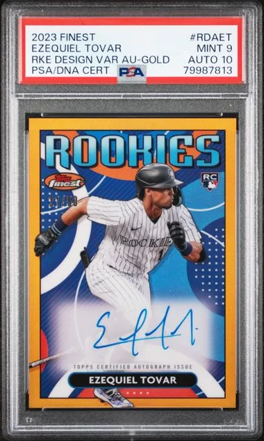 2023 Topps Finest Ezequiel Tovar Finest Rookies Design Variation Autographs Gold #RDA-ET card image