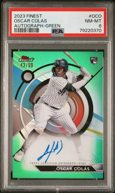 2023 Topps Finest Finest Autographs Green Oco Oscar Colas #no-number card image