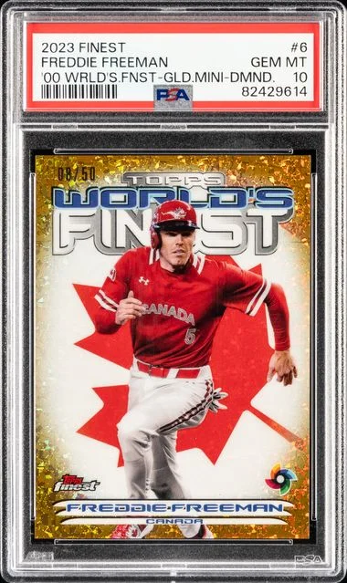 2023 Topps Finest Freddie Freeman 2000 World's Finest Gold Mini Diamond #6 card image