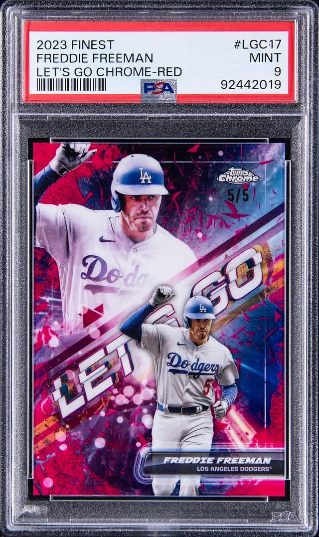 2023 Topps Finest Freddie Freeman Lets Go Red Refractor #LGC17 card image