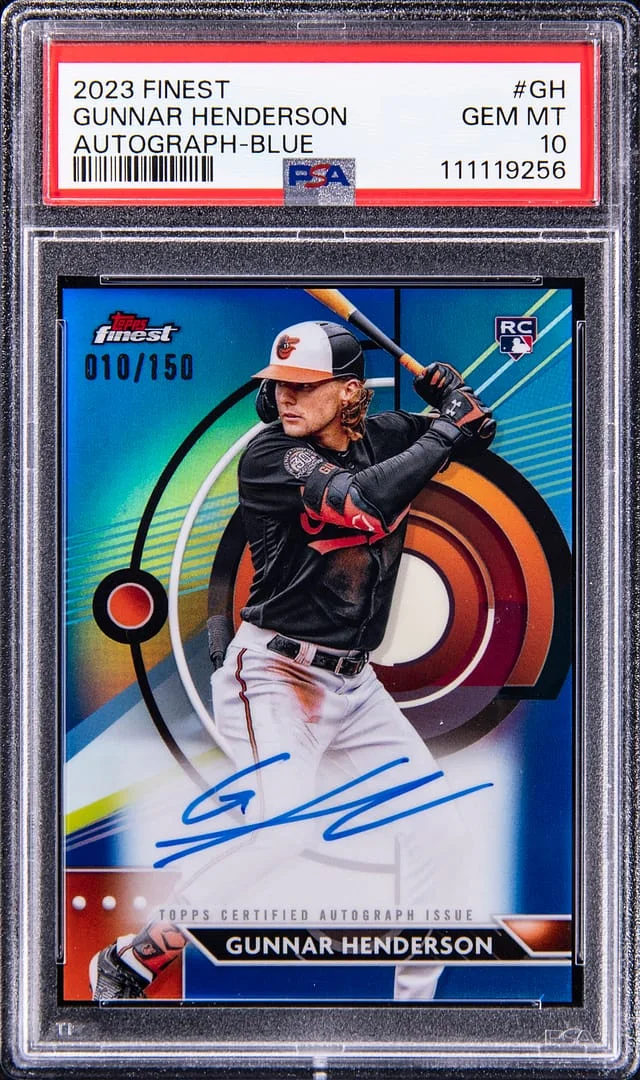 2023 Topps Finest Gunnar Henderson Autograph Blue #GH card image