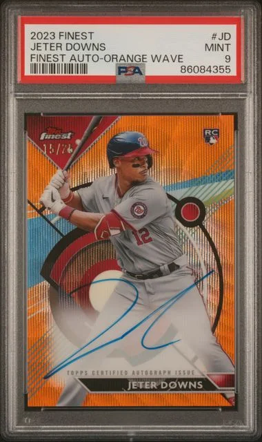 2023 Topps Finest Jeter Downs Finest Autographs Orange Wave #JD card image