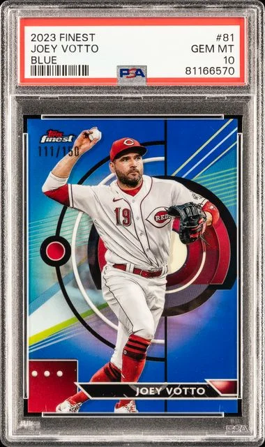 2023 Topps Finest Joey Votto Blue #81 card image