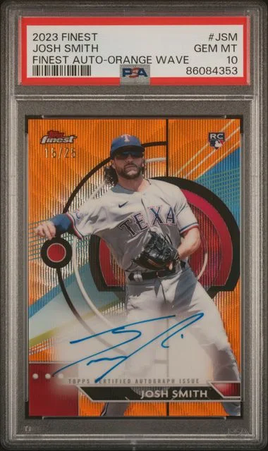 2023 Topps Finest Josh Smith Finest Autographs Orange Wave #JSM card image