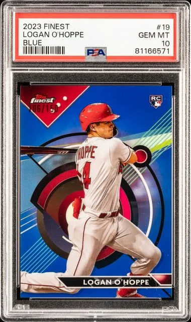 2023 Topps Finest Logan O'Hoppe Blue #19 card image
