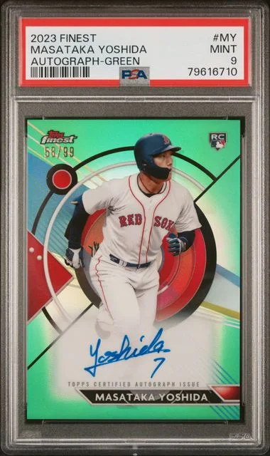 2023 Topps Finest Masataka Yoshida Finest Autographs Green #FA-MY card image
