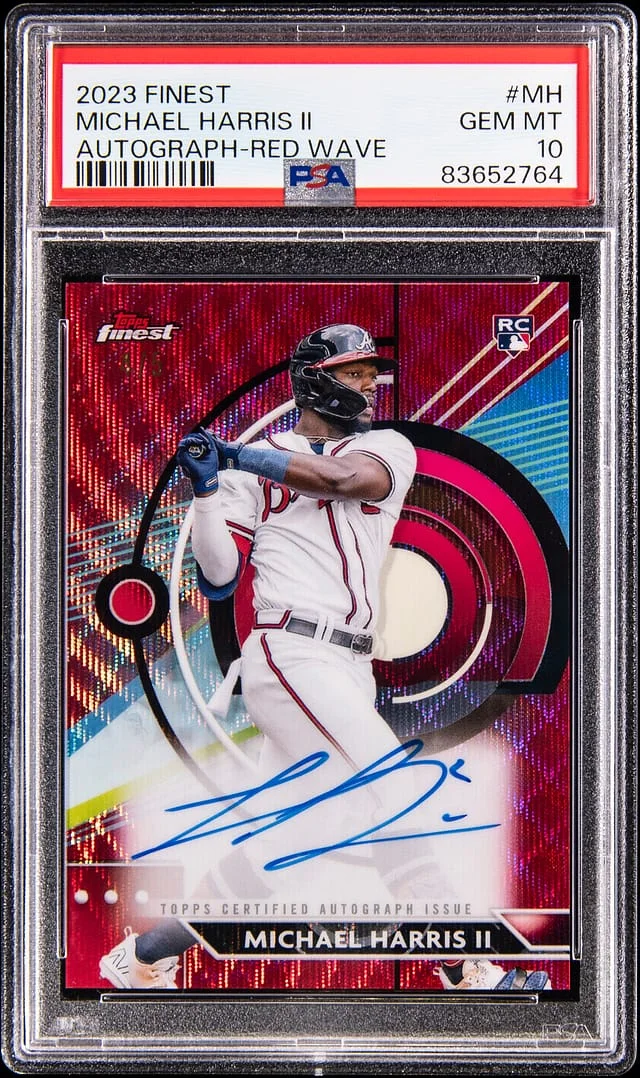 2023 Topps Finest Michael Harris II Autographs Red Wave Refractor #FA-MH card image