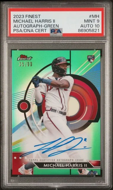 2023 Topps Finest Michael Harris II Finest Autographs Green #MH card image