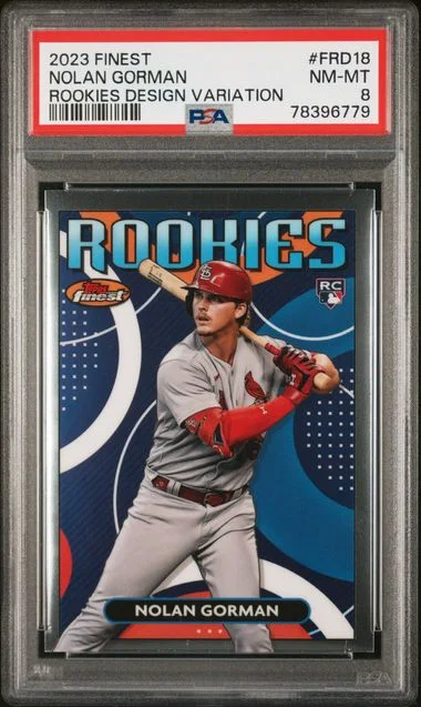 2023 Topps Finest Nolan Gorman Finest Rookies Design Variations #FRD18 card image
