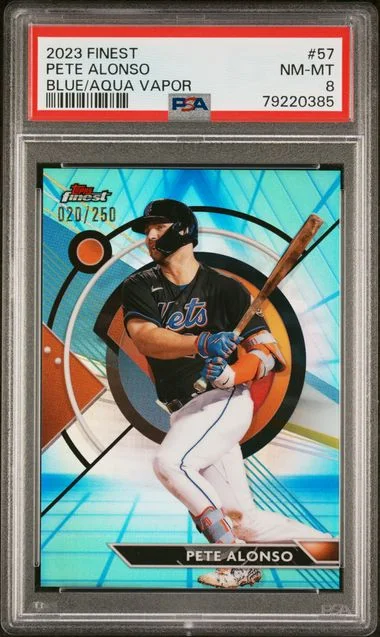 2023 Topps Finest Pete Alonso Blue/Aqua Vapor #57 card image
