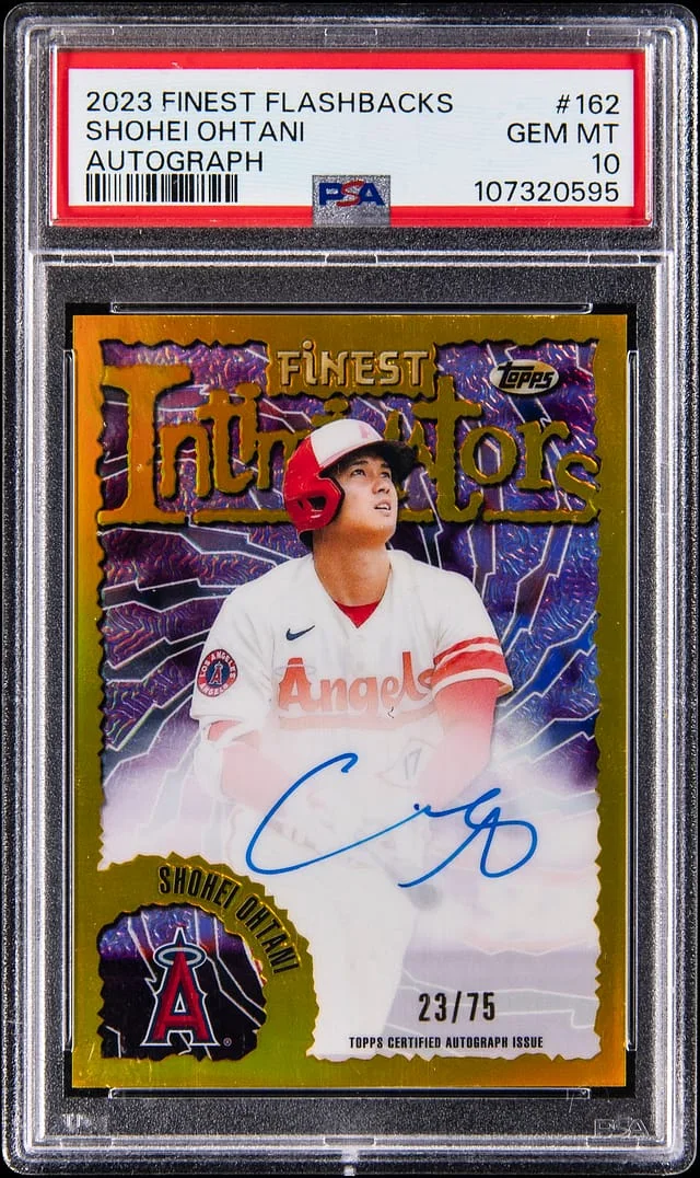 2023 Topps Finest Shohei Ohtani Flashbacks Autograph #162 card image