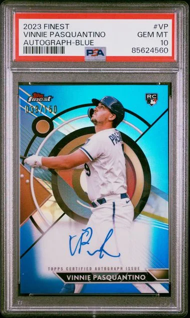 2023 Topps Finest Vinnie Pasquantino Finest Autographs Blue #VP card image