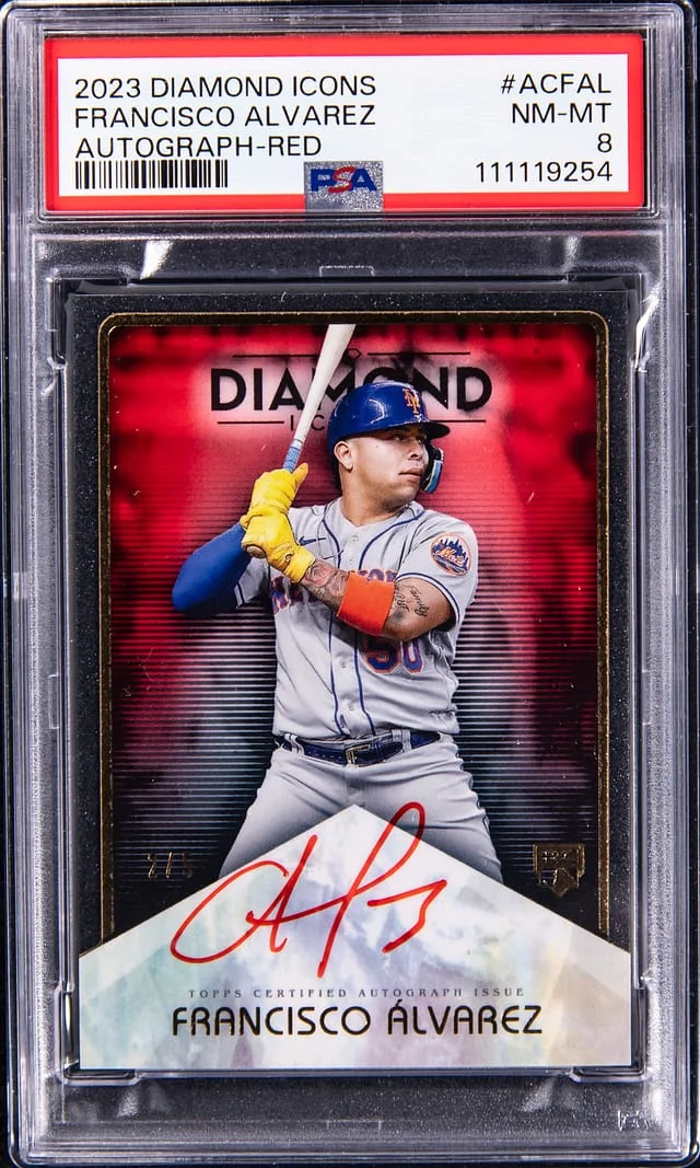 2023 Topps Francisco Alvarez Diamond Icons Autograph Red #AC-FAL card image