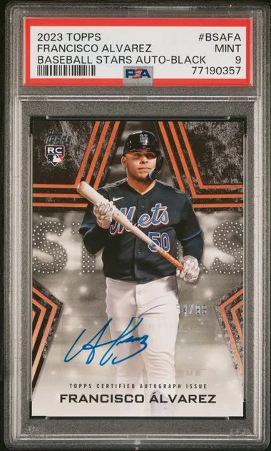2023 Topps Francisco Alvarez Stars Autographs Series 2 Black #BSAFA card image