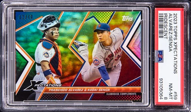 2023 Topps Francisco Alvarez/Kodai Senga Xpectations Iridescent #59 card image