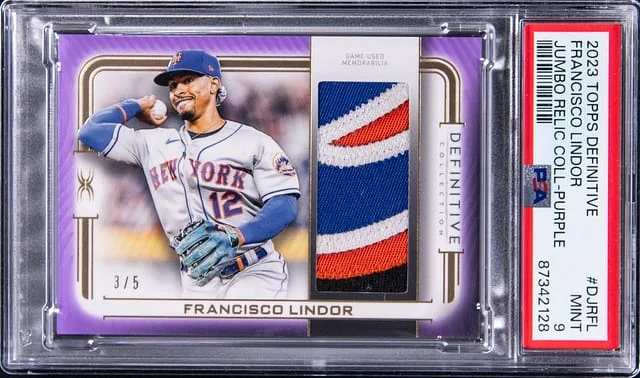 2023 Topps Francisco Lindor Definitive Jumbo Relic Collection-Purple #DJRFL card image