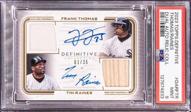 2023 Topps Frank Thomas/Tim Raines Definitive Collection Dual Autograph Relic #DAR-FTR card image