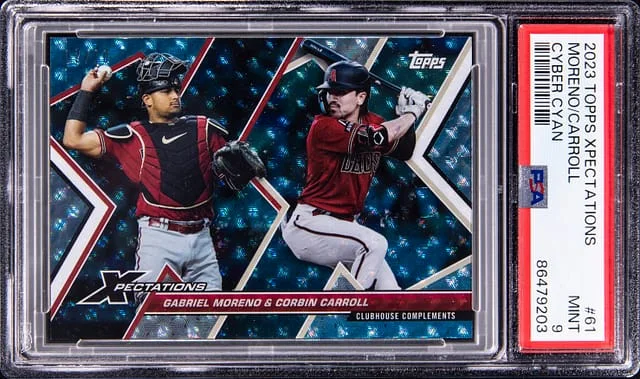 2023 Topps Gabriel Moreno/Corbin Carroll Xpectations Cyber Cyan #61 card image