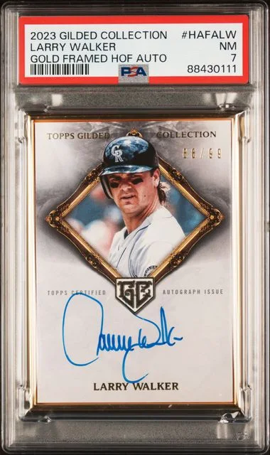 2023 Topps Gilded Collection Gold Framed Hall Of Famers Autographs HAFA-LW Larry Walker #no-number card image