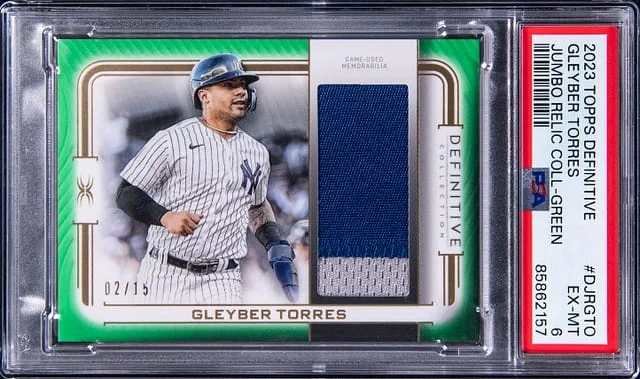 2023 Topps Gleyber Torres Definitive Collection Jumbo Relic Green #GTO card image