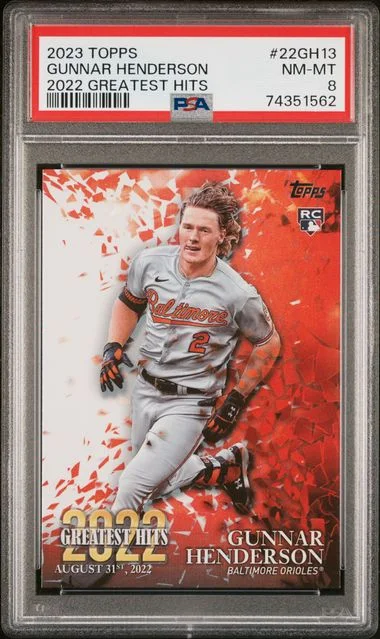 2023 Topps Gunnar Henderson 2022 Greatest Hits #22GH-13 card image