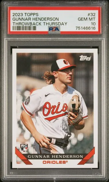 2023 Topps Gunnar Henderson Throwback Thursday #32 card image