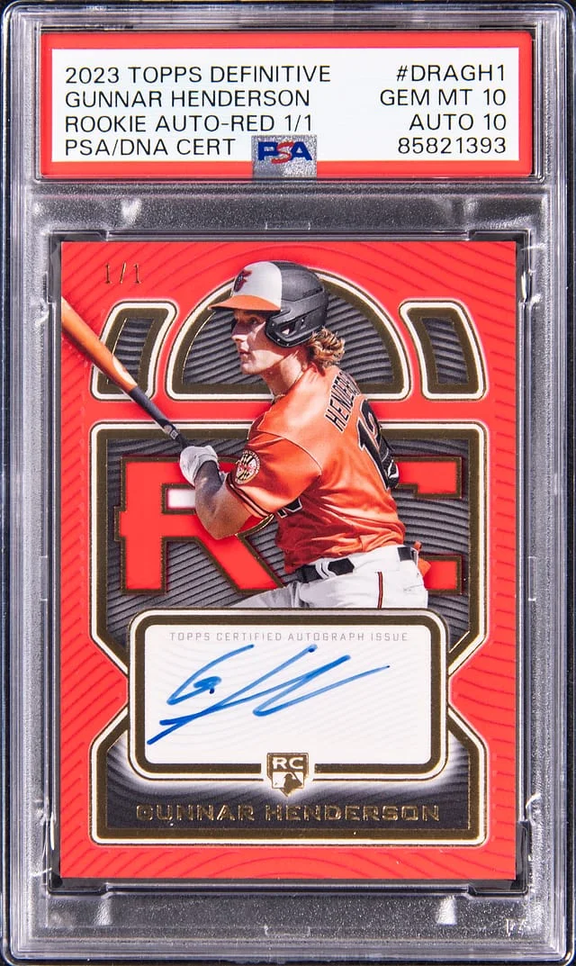 2023 Topps Gunnar Henderson Definitive Autographs Red #DRA-GH1 card image