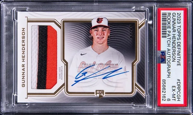 2023 Topps Gunnar Henderson Definitive Collection Patch Autograph (RPA) #DRPCGH card image