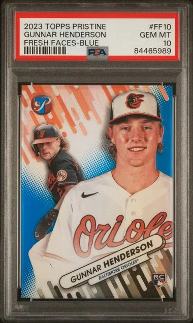 2023 Topps Gunnar Henderson Pristine Fresh Faces Blue #FF10 card image