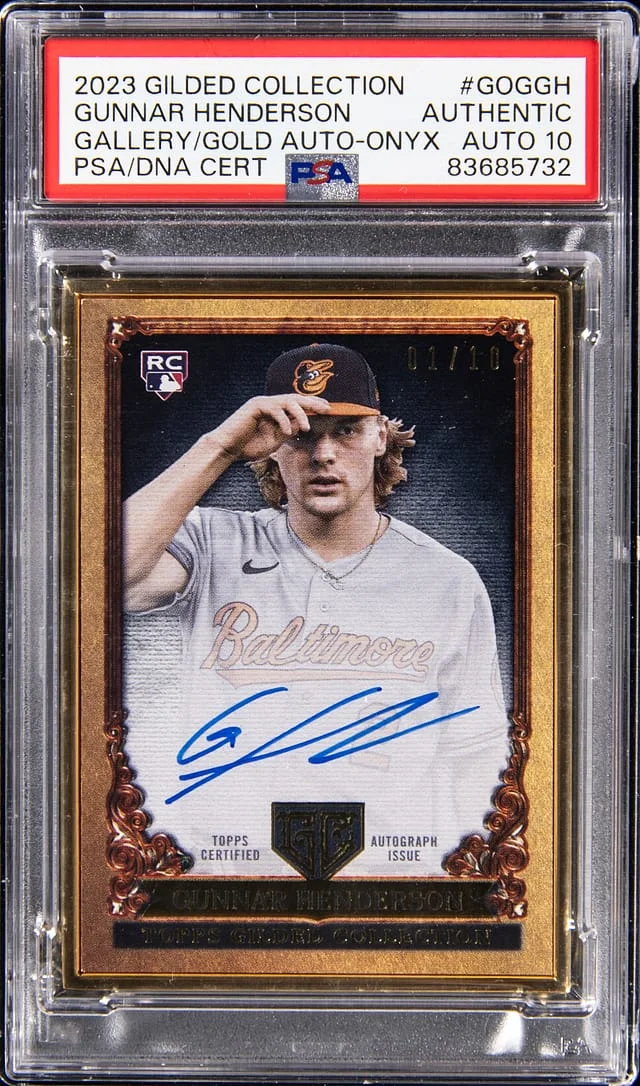 2023 Topps Gunnar Henderson Gilded Collection Gallery of Gold Autograph Onyx #GOG-GH card image