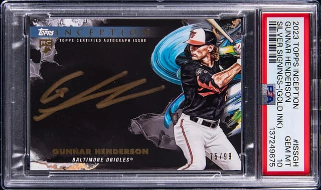 2023 Topps Gunnar Henderson Inception Silver Signings Gold Ink #ISS-GH card image