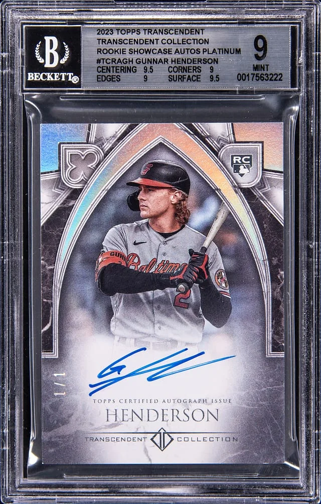 2023 Topps Gunnar Henderson Transcendent Collection Showcase Autographs Platinum #TCRA-GH card image