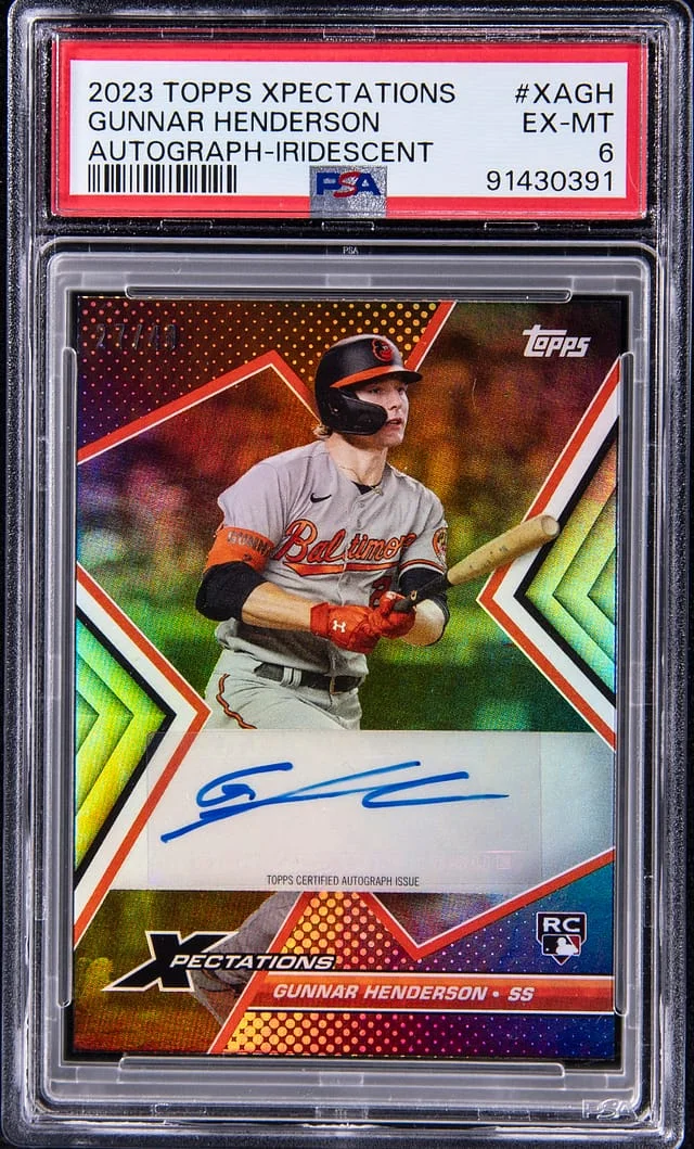 2023 Topps Gunnar Henderson Xpectations Autograph Iridescent #XA-GH card image