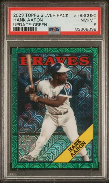 2023 Topps Hank Aaron Silver Pack 1988 Chrome Promo Update-Green #T88CU90 card image