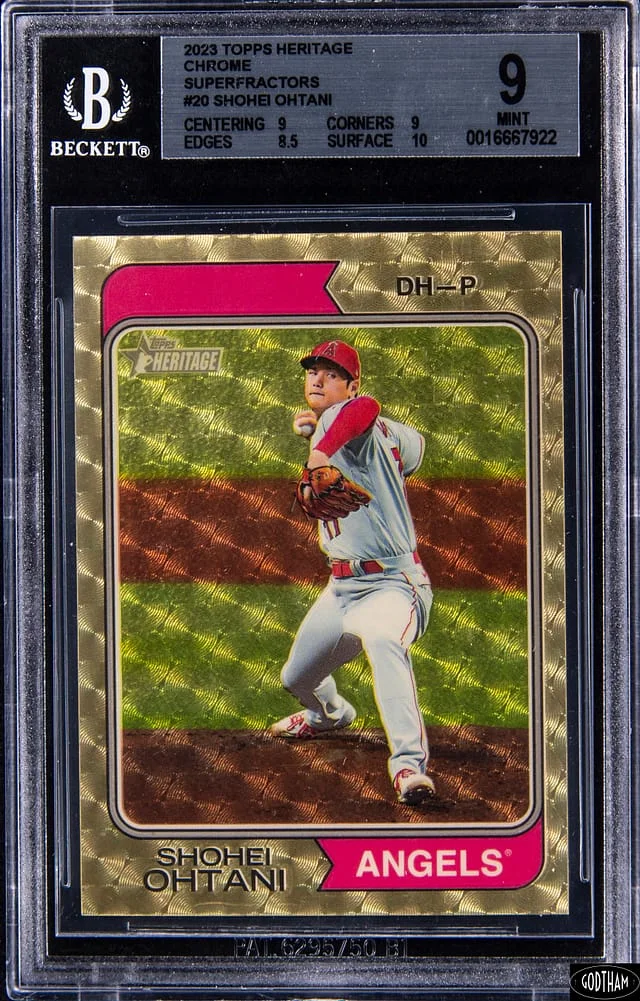 2023 Topps Heritage Chrome Shohei Ohtani SuperFractor #20 card image
