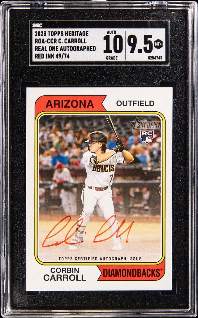 2023 Topps Heritage Corbin Franklin Carroll Autographed Red Ink #ROA-CCR card image