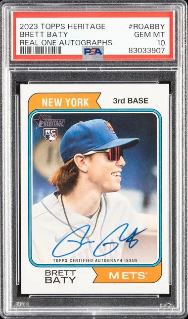 2023 Topps Heritage Real One Brett Baty Autograph #ROA-NNY card image
