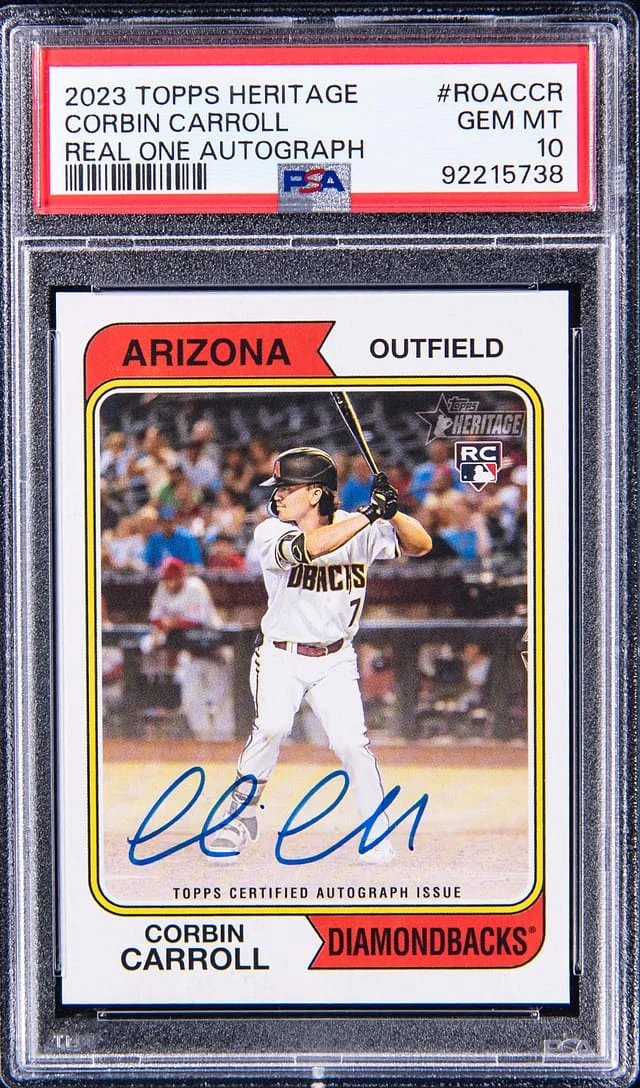 2023 Topps Heritage Real One Corbin Carroll Autograph #ROA-CCR card image