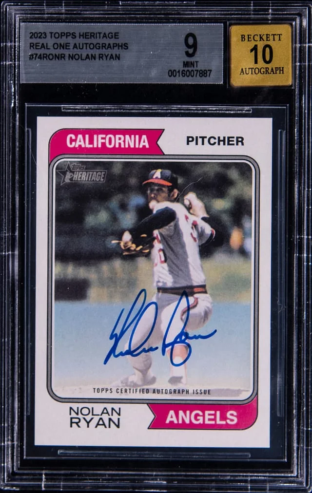2023 Topps Heritage Real One Nolan Ryan Autograph #74RA-NR card image