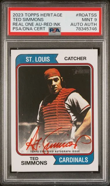 2023 Topps Heritage Real One Ted Simmons Autographs Red Ink #ROA-TSS card image