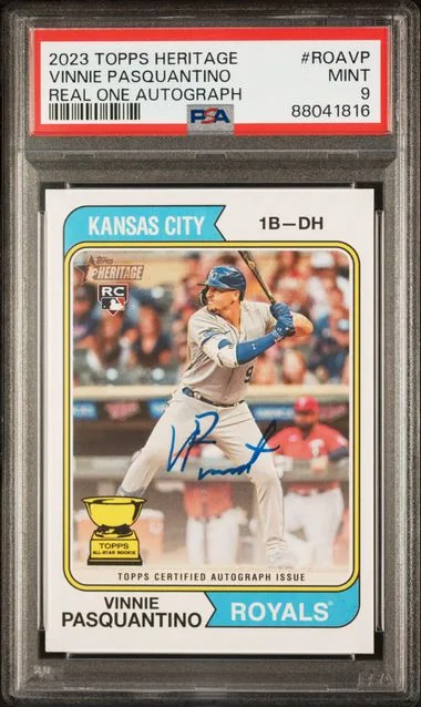2023 Topps Heritage Real One Vinnie Pasquantino Autograph #ROAVP card image