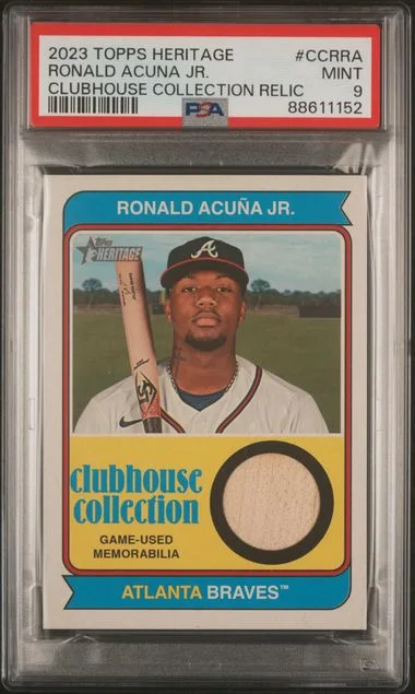 2023 Topps Heritage Ronald Acuna Jr. Game-Used Clubhouse Collection Relics #CCRRA card image
