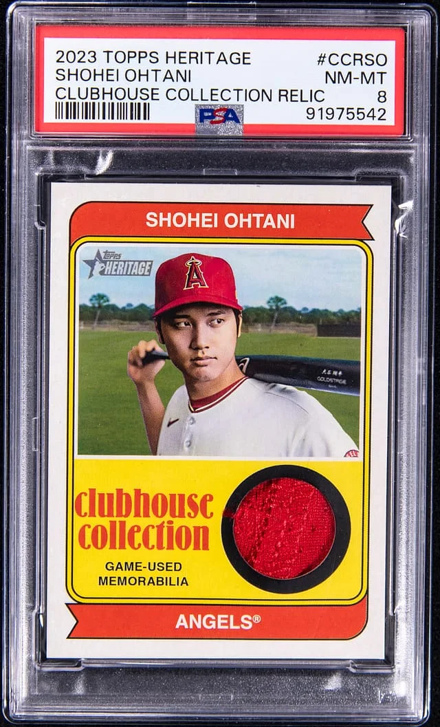 2023 Topps Heritage Shohei Ohtani Clubhouse Collection Relic #CCRSO card image