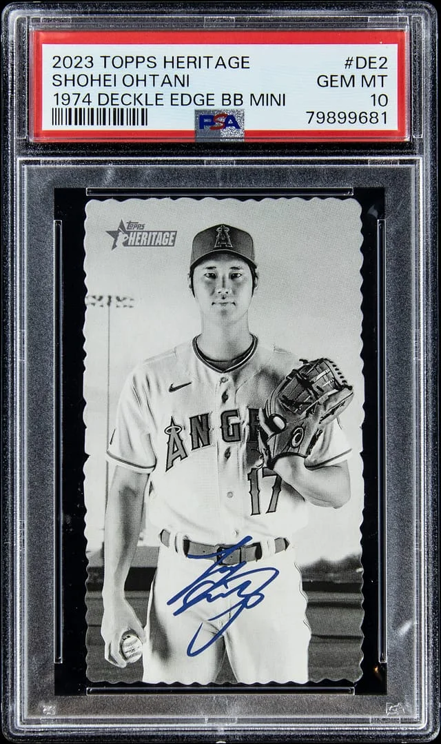 2023 Topps Heritage Shohei Ohtani 1974 Deckle Edge Baseball Mini #DE-2 card image