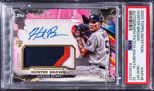 2023 Topps Hunter Brown Inception Autograph Patch Magenta #IAP-HB card image
