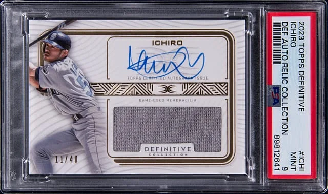 2023 Topps Ichiro Definitive Autograph Relic Collection #DARC-ICHI card image