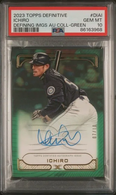 2023 Topps Ichiro Definitive Collection Defining Images Autograph Collection Green #DIAI card image