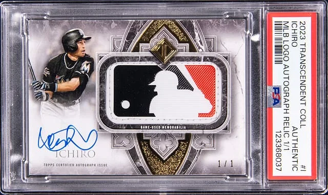 2023 Topps Ichiro Transcendent Collection MLB Logo Autograph Relic #I card image